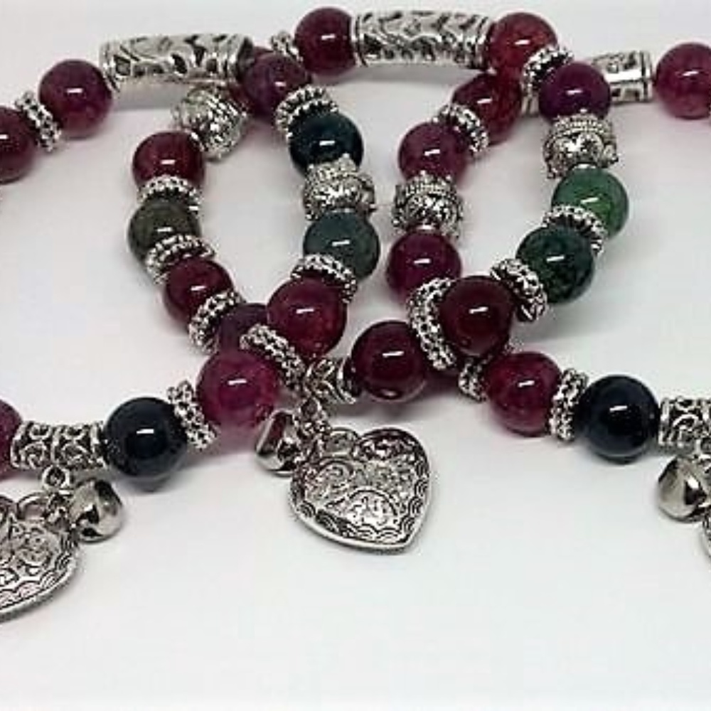 Natural Agate Charm Stretch Bracelet - Picture 5 of 5